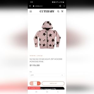 Nununu Star zip hoodie and biggie pants set